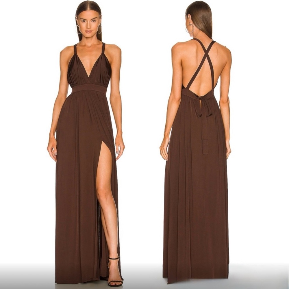 Michael Costello Brown Maxi Dress